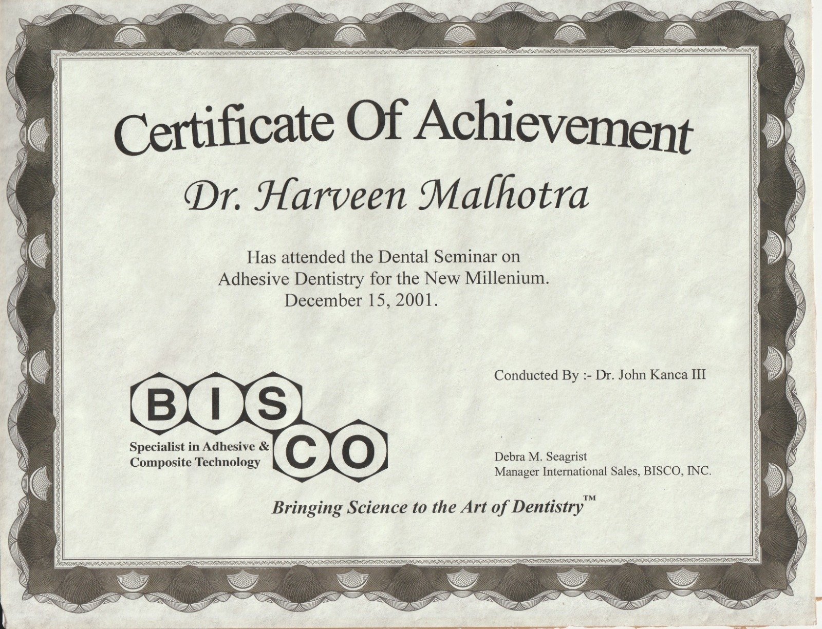Dr. Harveen Nakra Certificate 5